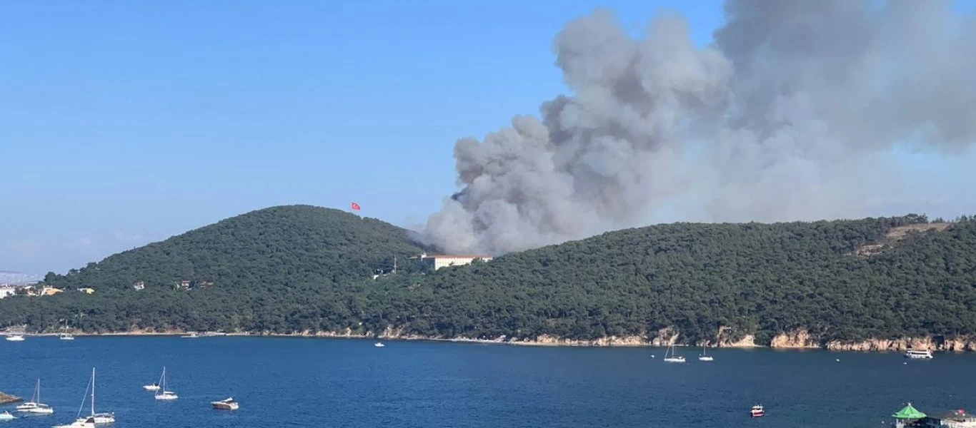 «Περίεργη» η πυρκαγιά κοντά στην Θεολογική Σχολή της Χάλκης: Συνέλαβαν τρεις εμπρηστές